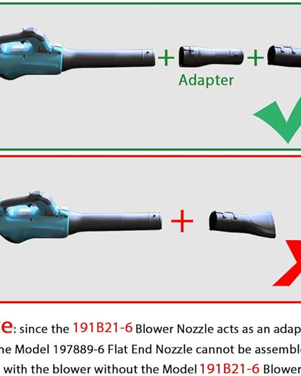 197889-6 Blower Flat End Nozzle, Compatible with 18V X2 36V Hand held Blower, Fits XBU03 & XBU02Z Model - LeafyLoom