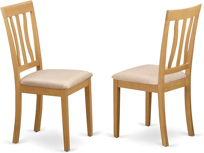 East West Furniture OXAN5-OAK-C Oxford 5 Piece Kitchen Set for 4 Includes a Square Table and 4 Linen Fabric Dining Room Chairs, 36x36 Inch - LeafyLoom