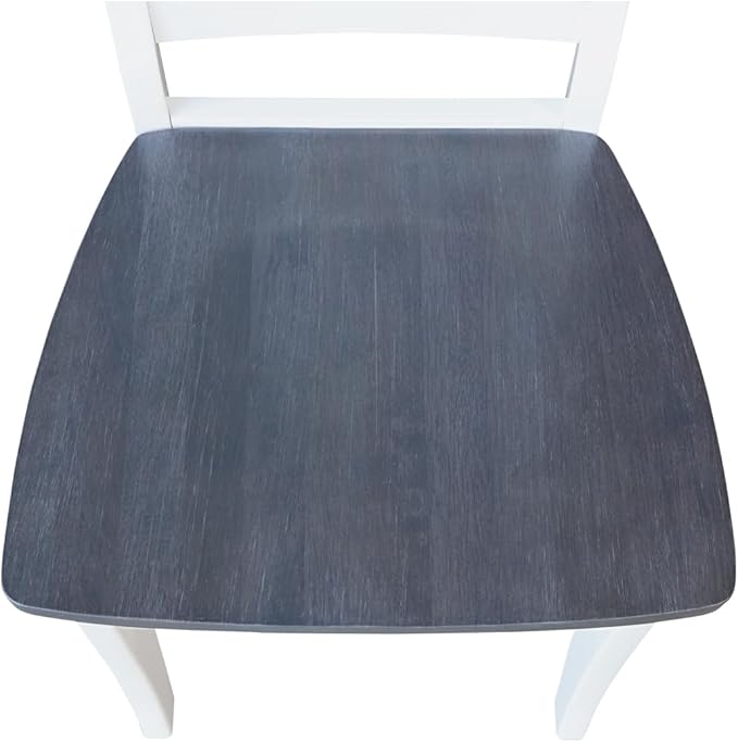 International Concepts X-Back Solid Wood Seat Chairs, White/Heather Gray - LeafyLoom