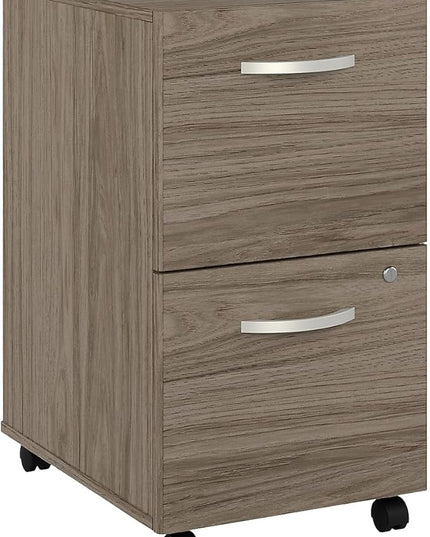 Bush Furniture HYF116MHSU-Z Bush Business Furniture Hybrid 2-Drawer Mobile File Cabinet, Letter/Legal, Modern Hickory, 20-Inch - LeafyLoom