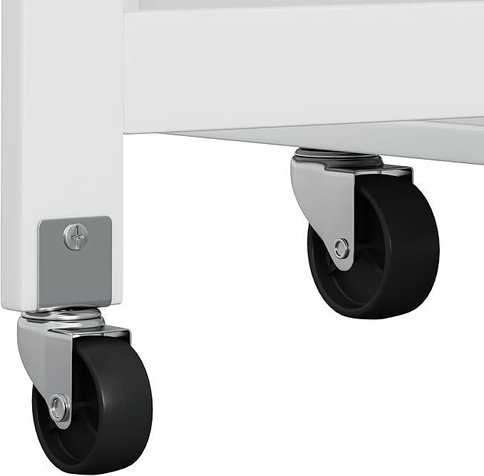 Multi-Functional Kitchen Island Mobile Cart with 2 Door Cabinet,Two Drawers,Spice-Rack,Towel Holder,Wine-Rack,Foldable Rubberwood Table Top,for Dining Room Bar,White - LeafyLoom