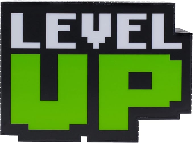 Paladone Level Up Light with Sound Retro Game Room Decor - Great Gift for Gamers, Teens, Fathers, Man Caves - Battery Operated - LeafyLoom