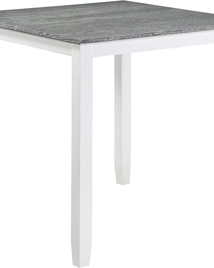 NicBex Dining Table Set Breakfast Nook Table Set Modern 5-Piece Pack Counter Height Set Casual Dining Furniture with 1 Table and Fabric Upholstered 4 Chairs, White - LeafyLoom