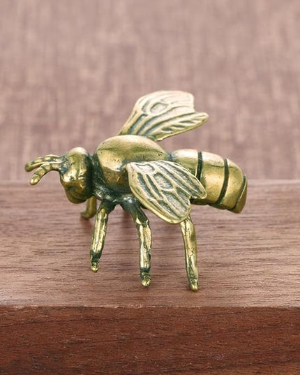 Vintage Solid Brass Bee Figurine - Adorable Desk Decor for Collectors - Perfect Home or Office Accent(Bee) - LeafyLoom