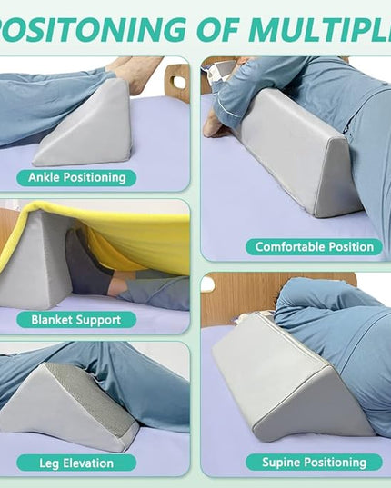 Wedge Pillow Post Surgery for Sleeping Bed Body Positioners Triangle Incline Waterproof Hospital Wedges Prevent Back Bed Sores Support Side Sleep Bedridden Patient Pregnancy Medical Turnover Device - LeafyLoom