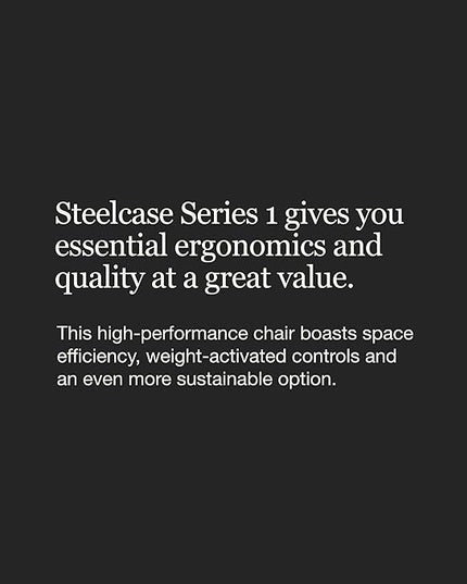 Steelcase Series 1 Office Chair - Ergonomic Work Chair with Wheels for Carpet - Helps Support Productivity - Weight-Activated Controls, Back Supports & Arm Support - Easy Assembly - Graphite - LeafyLoom