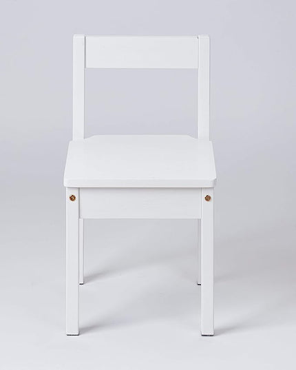 Amazon Basics Solid Wood Kids Activity Chair Set, 23.8-Inch Height - 2-Pack, White - LeafyLoom