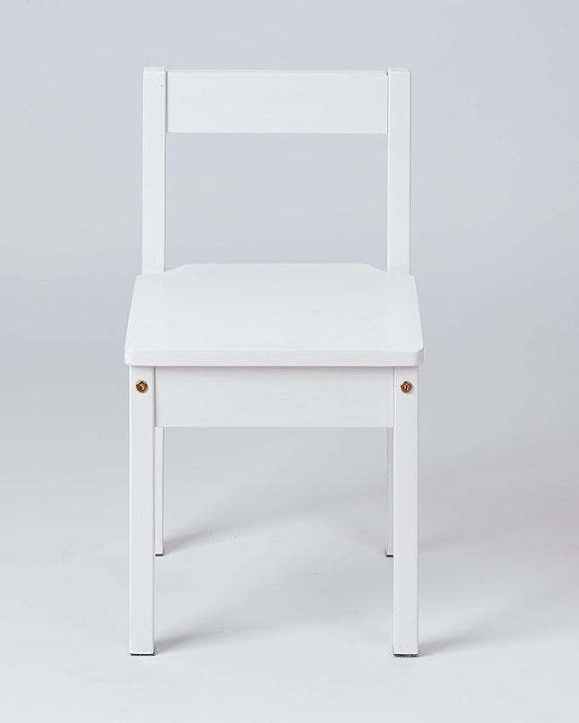 Amazon Basics Solid Wood Kids Activity Chair Set, 23.8-Inch Height - 2-Pack, White - LeafyLoom