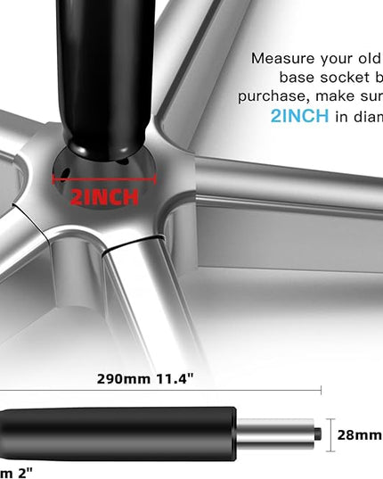 Adjustable Gas Lift Cylinder for Office Chairs, Black, 1000LBS Capacity - LeafyLoom