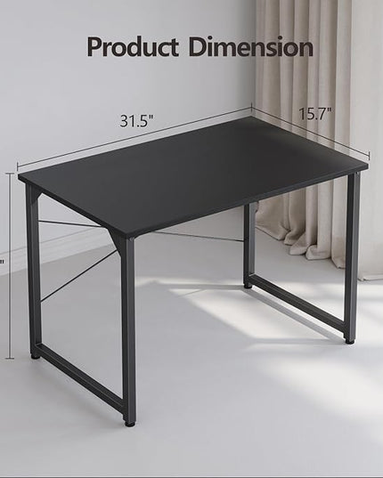 CubiCubi Computer Desk, 32 inch Small Home Office Desk for Small Spaces, Modern Simple Style for Home, Office, Study, Writing,Black - LeafyLoom