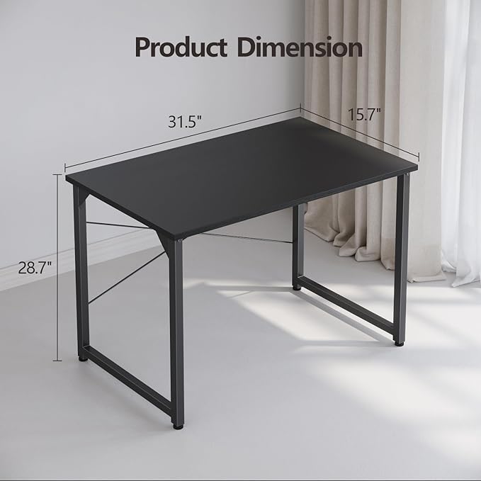 CubiCubi Computer Desk, 32 inch Small Home Office Desk for Small Spaces, Modern Simple Style for Home, Office, Study, Writing,Black - LeafyLoom