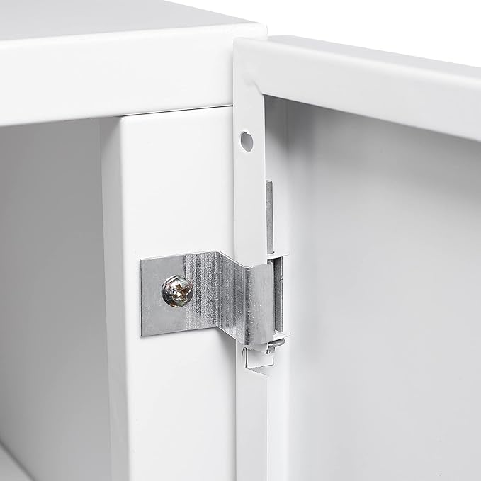 17.70" Metal Office Copier 2 Door and 360 ° Universal Wheel,Mobile Lateral Filing Cabinets w/Aluminum Alloy Handle,Rolling Printer Stand for Legal/Letter/A4,White - LeafyLoom