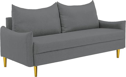 Modern Polyester Upholstered Sofa Loveseat Couch for Home Apartment Office Small Space Living Room, 66.9", Light Gray-605 - LeafyLoom