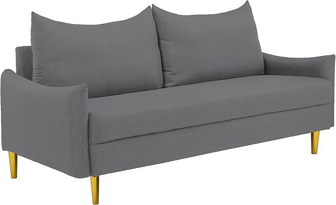 Modern Polyester Upholstered Sofa Loveseat Couch for Home Apartment Office Small Space Living Room, 66.9", Light Gray-605 - LeafyLoom