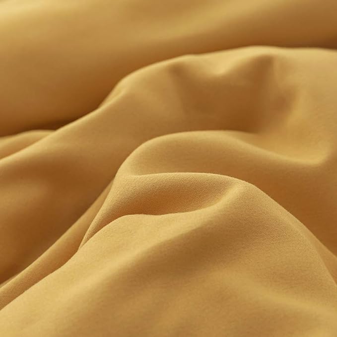 Mustard Yellow Comforter Sets Full Pure Deep Dark Yellow Bedding Set 3 Pieces Women Men Ginger Yellow Comforter Sets Lightweight Durable Yellow Blanket Full Quilts Breathable Bed Comforter Set - LeafyLoom