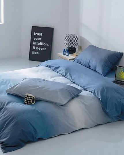 Blue Gradient Comforter Set Twin Blue Bedding Comforter Set Multicolor Light Blue Bedding Set Gradient Blue Blanket Quilts Blue Color Comforter Set for Twin Bed - LeafyLoom