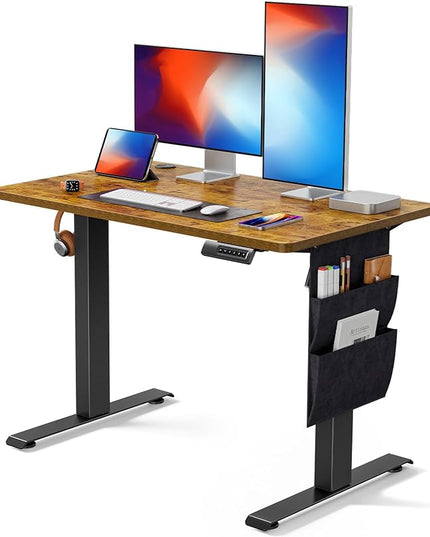 Marsail Standing Desk Adjustable Height, Electric Standing Desk, Stand up Desk with Storage Bag,Headphone Hook for Computer Workstations Desk Memory Preset,63x24 inches - LeafyLoom