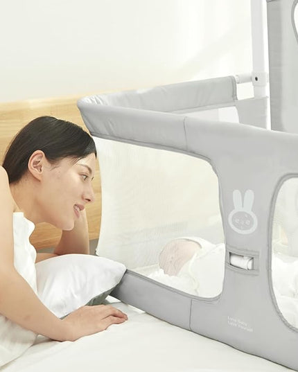 SISTINE Baby Bedside Crib, 3 in 1 Baby Bassinet, Baby bedside bassinet, Safe bedside bassinet,Crib Safe Sleeping Together，Infant/Baby Boy/Baby Girl/Crib Side Bassinet (Gray) - LeafyLoom
