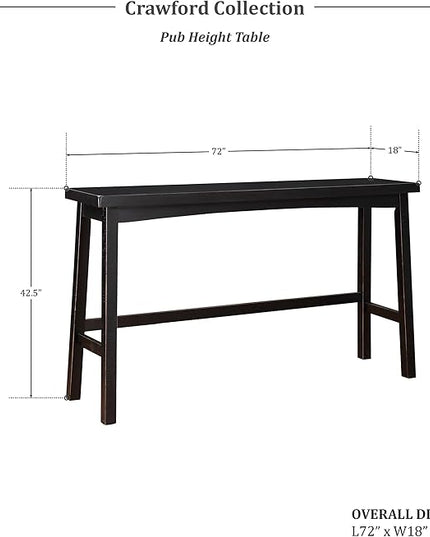 Lexicon Bar Table Set for 3, Small Kitchen table set Kitchen Island Table with 3 Saddle Bar Stools, 4 Piece Dining Table Set for Breakfast Nook, Living Room, Apartment, Pub Height, Black - LeafyLoom