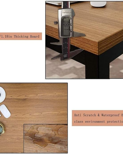 BIBOC 24X63 inches Computer Desk/Dining Table, Office Desk, Composite Wood Board Sturdy Writing Workstation for Home Office Walnut and Black Legs (Walnut, 63X24 inch) - LeafyLoom