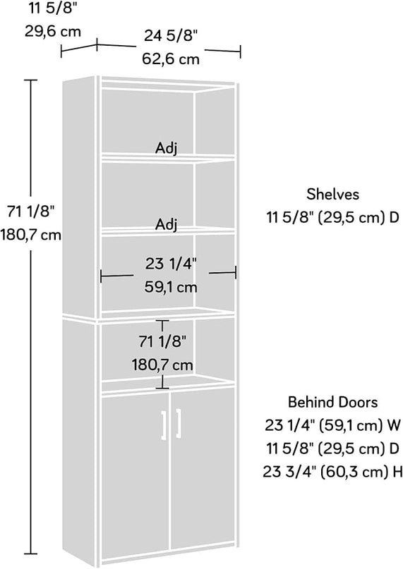 Sauder Beginnings Bookcase With Doors/ Book shelf, Summer Oak finish - LeafyLoom
