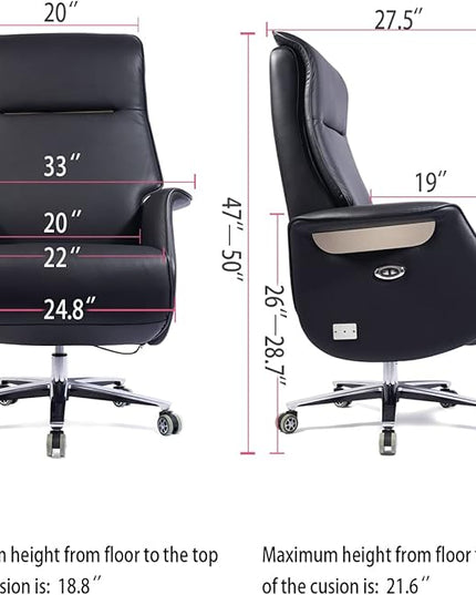 Leather Office Chair with high back,Reclining Office Chair with foot rest,Computer Chair,Gamer Chair,Swivel Desk Chair,Comfortable Home Office Chair,Recliner Chair,Ergonomic Office Chair - LeafyLoom