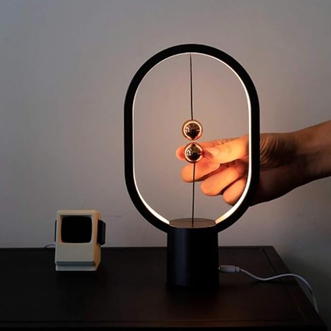 01 Heng Balance Lamp, Smart Magnetic Balance Lamp Magnetic Desk Lamp USB Powered Night Light LED Warm Eye-Care Lamp for Office Bedroom Living Room - LeafyLoom