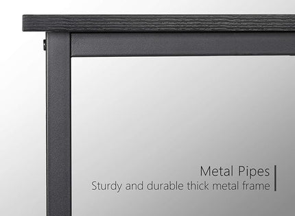 CubiCubi Computer Desk 32" Study Writing Table for Home Office, Modern Simple Style PC Desk, Black Metal Frame, Black - LeafyLoom