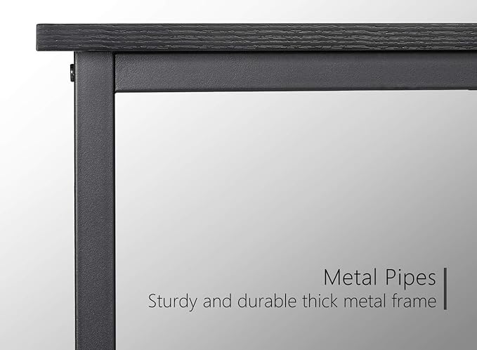 CubiCubi Computer Desk 32" Study Writing Table for Home Office, Modern Simple Style PC Desk, Black Metal Frame, Black - LeafyLoom