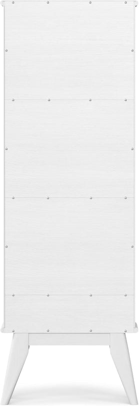SIMPLIHOME Draper SOLID HARDWOOD 64 inch x 22 inch Mid Century Modern Bookcase and Storage Unit in White for The Living Room, Study Room and Office - LeafyLoom