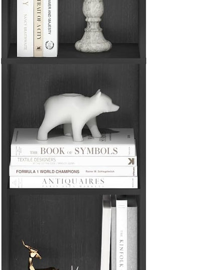 Furinno Luder Shelf Bookcase with 1 Door Storage Cabinet, Blackwood - LeafyLoom