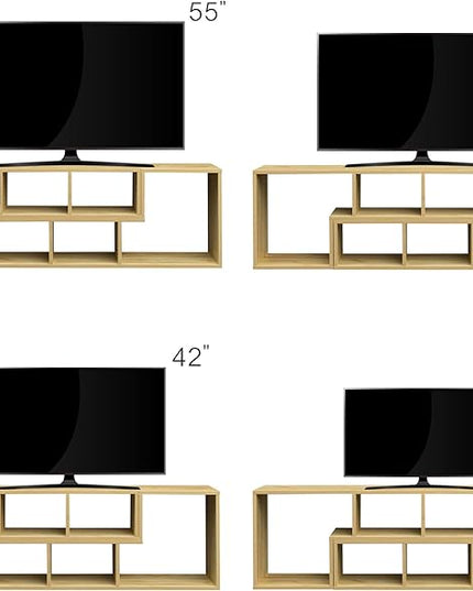 NicBex TV Stand for 50 Inch Double L-Shaped Oak TV Stand Storage Console Table for Living Room,Bedroom,41.34 Inch,Natural - LeafyLoom