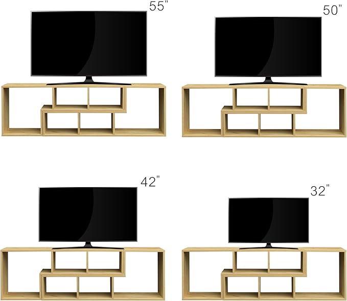 NicBex TV Stand for 50 Inch Double L-Shaped Oak TV Stand Storage Console Table for Living Room,Bedroom,41.34 Inch,Natural - LeafyLoom