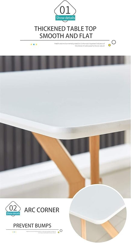 NicBex Modern Minimalist Style Dining Table MDF Anti-Scratch Top Metal Shelf Metal Heat Transfer Legs Leveling Feet for Dining Room Kitchen Office Table X 1Easy Assembly, White - LeafyLoom