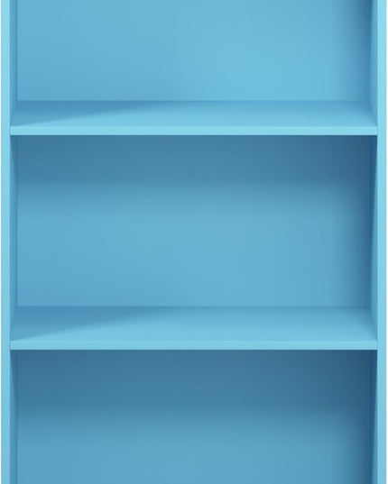 FURINNO Basic 3-Tier Bookcase Storage Shelves, Light Blue - LeafyLoom