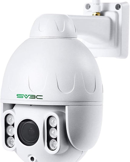 SV3C 1080P Outdoor PTZ WiFi Camera, ONVIF Security IP Camera with Auto Tracking, 197ft HD Night Vision, 5X Optical Zoom, Two-Way Audio, Waterproof, Compatible with Blue Iris, SD Card Slot, CamHiPro SV3C