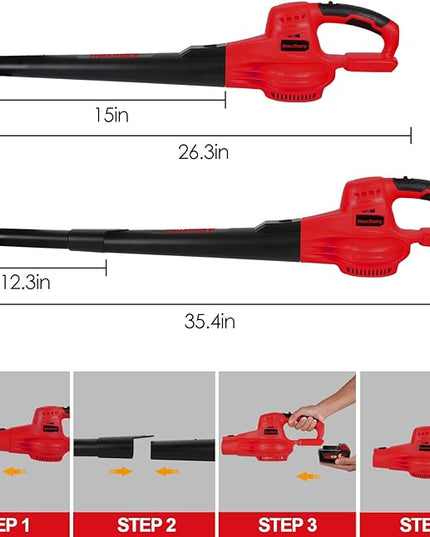 Cordless Leaf Blower, MaxMore for Milwaukee 18V Battery (Battery NOT Included) Handheld Electric Jobsite Air Blower 100CFM 118MPH Powerful for Lawn Care/Snow Blow/Yard Clean - LeafyLoom