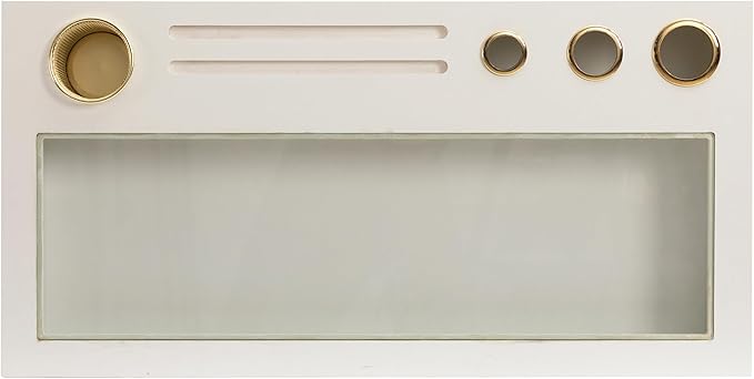 ALIMORDEN Floating Shelf with Drawer,Floating Drawer for Bathroom, White Wall Mounted Desk,Pull Out Drawer, 31 inch Surface, Floating Wall Desk, Hanging Desk, White - LeafyLoom