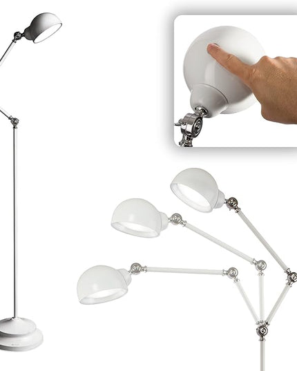 OttLite Pharmacy Adjustable LED Floor Lamp, Prevention Series - Designed to Reduce Eyestrain - 3-Point Adjustable Neck, 3 Brightness Settings with Touch Controls - Office Work, Reading & Studying - LeafyLoom
