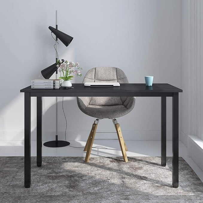 SogesGame Computer Desk,47.2 inches Desk& Workstations for Home Office, Writing Study Corner Desk,Modern Simple Style Laptop Table,Easy to Assemble, Black - LeafyLoom