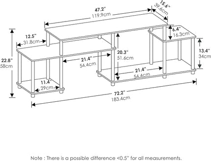 Furinno Turn-N-Tube Handel Stand for TV up to 55 Inch, French Oak - LeafyLoom