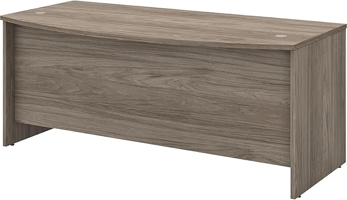 Bush Business Furniture Studio C Bow Front Desk, 72W x 36D, Modern Hickory - LeafyLoom