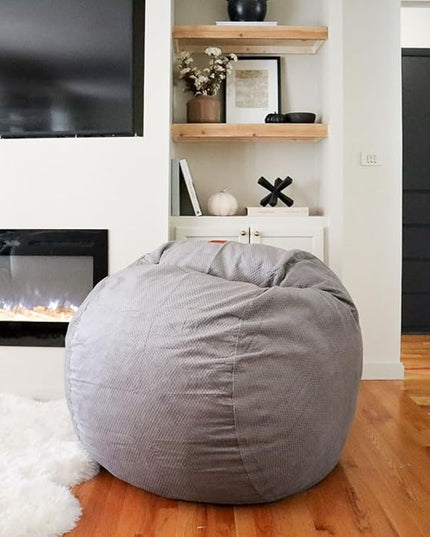 CordaRoy's Chenille Bean Bag Chair, Convertible Chair Folds from Bean Bag to Lounger, As Seen on Shark Tank, Charcoal - Queen Size - LeafyLoom