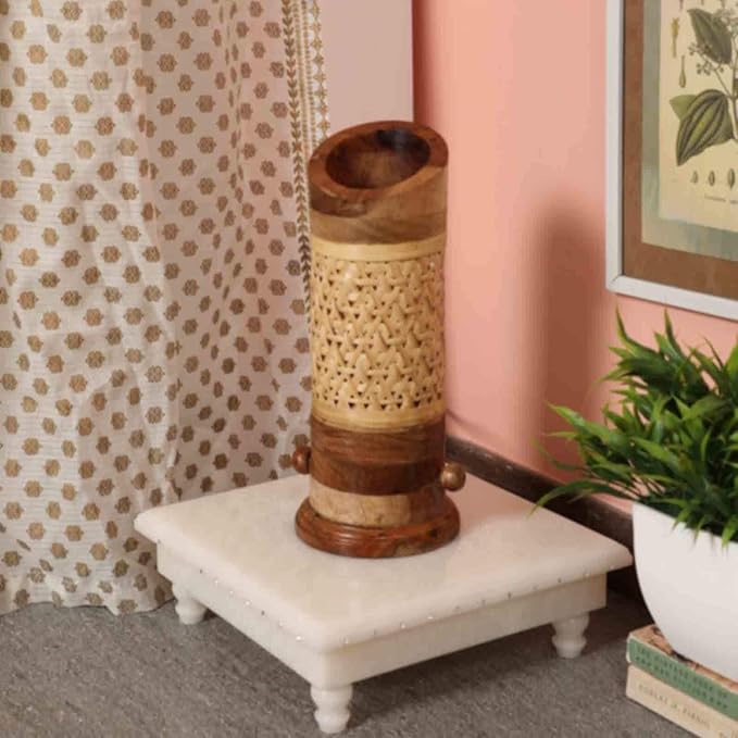 Bamboo and Wooden Table Lamp (Brown) Pack of 1 - LeafyLoom