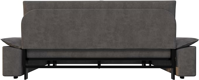 3 in 1 Oversized Love Seat Sofá Convertible Queen Size Sofabed with 2 Lumbar Pillows, Loveseat Sofa W/Pull Out Sleeper Couch Bed for Home,Office,Apartment,RV Living Room, 70.1", Grey - LeafyLoom