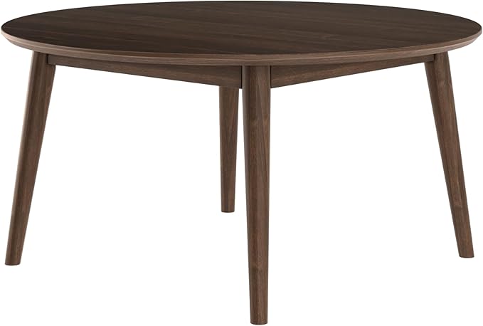 Plank+Beam Mid Century Modern Coffee Table, 36 Inch Wood Coffee Tables for Living Room, Round Center Table, Cocktail Table for Small Spaces, Walnut - LeafyLoom