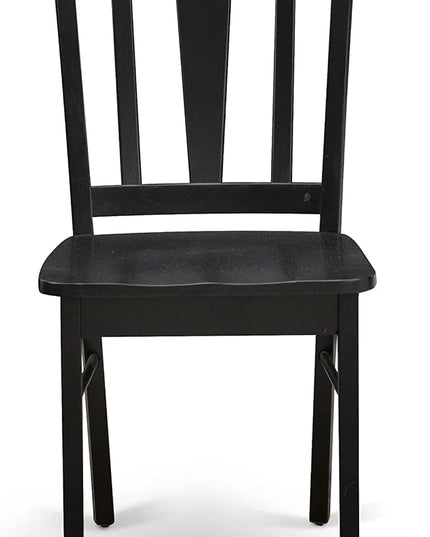 East West Furniture Antique 5 Piece Kitchen Set for 4 Includes a Round Room Table with Pedestal and 4 Dining Chairs, 36x36 Inch, Black & Cherry - LeafyLoom