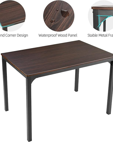 SogesPower Dining Room Table Set 43 Inch Kitchen Table Set with 2 Chairs and Bench, Dining Room Table Set for 4 Home, Kitchen, Dining Room, Restaurant - LeafyLoom