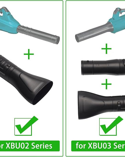 191B21-6 191L13-5 Adapter Pipe & 197889-6 Flat end Nozzle, Compatible with Makita Blower, for Makita X2 36V Hand Held Blower XBU02Z - XBU03 18V Brushless Cordless Blower - LeafyLoom