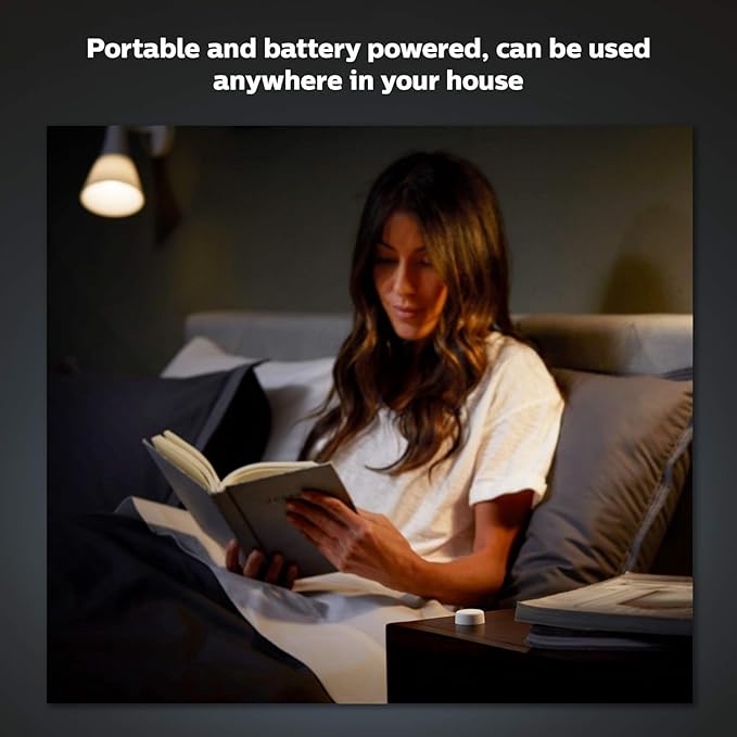 Philips Hue Wireless Smart Light Switch Button, White - 1 Pack - Portable and Battery Powered - Smart Home Control - Requires Hue Bridge - Easy, No-Wire Installation Philips